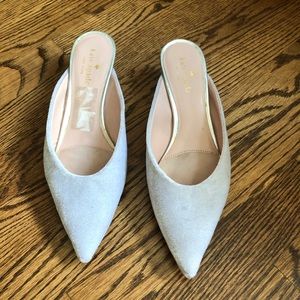 Kate Spade Silver Donya Velvet Mules - 7
